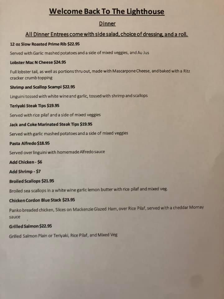 Menu at The Lighthouse Restaurant and Lounge, Colchester