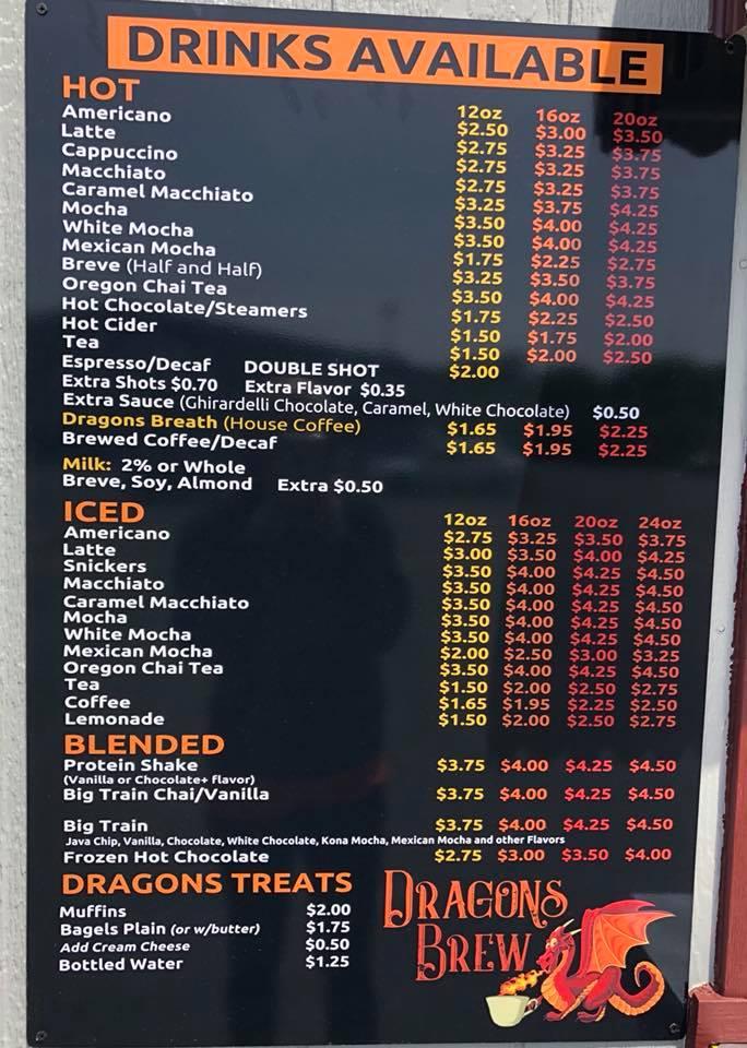 Menu At Dragon S Brew Restaurant Nanticoke