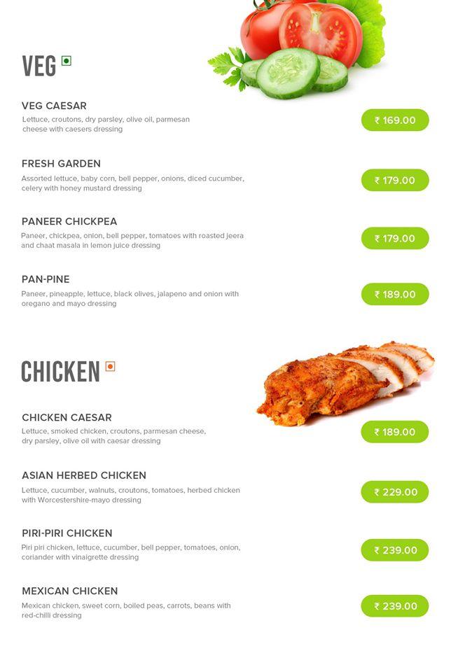 Menu at The Urban Salad, Coimbatore, Vetrivel Nagar