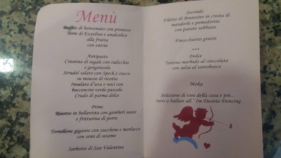 Menu di Ristodancing Desiree 