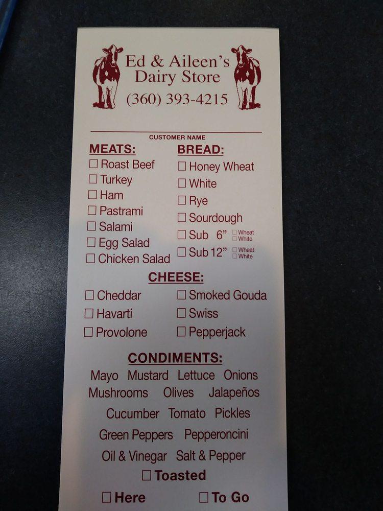 Menu at Edaleen Dairy desserts, Ferndale