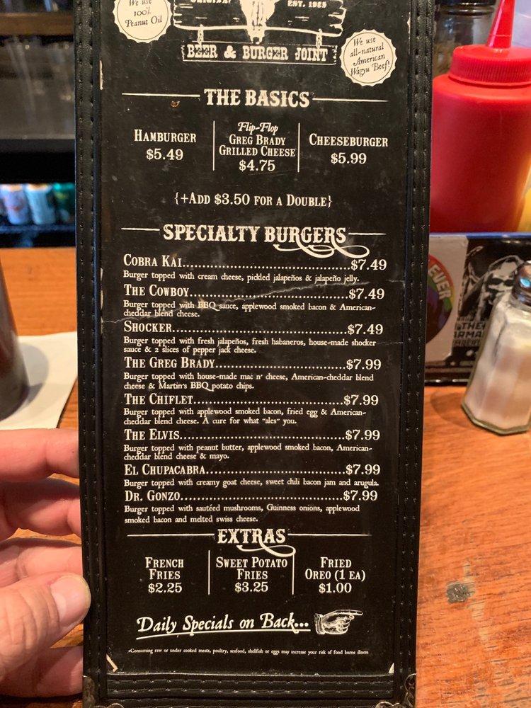 Menu at Jack Brown's Beer & Burger Joint Harrisonburg restaurant
