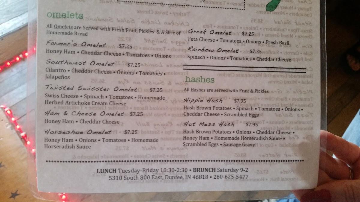 Menu at Pickles Cafe, Columbia City