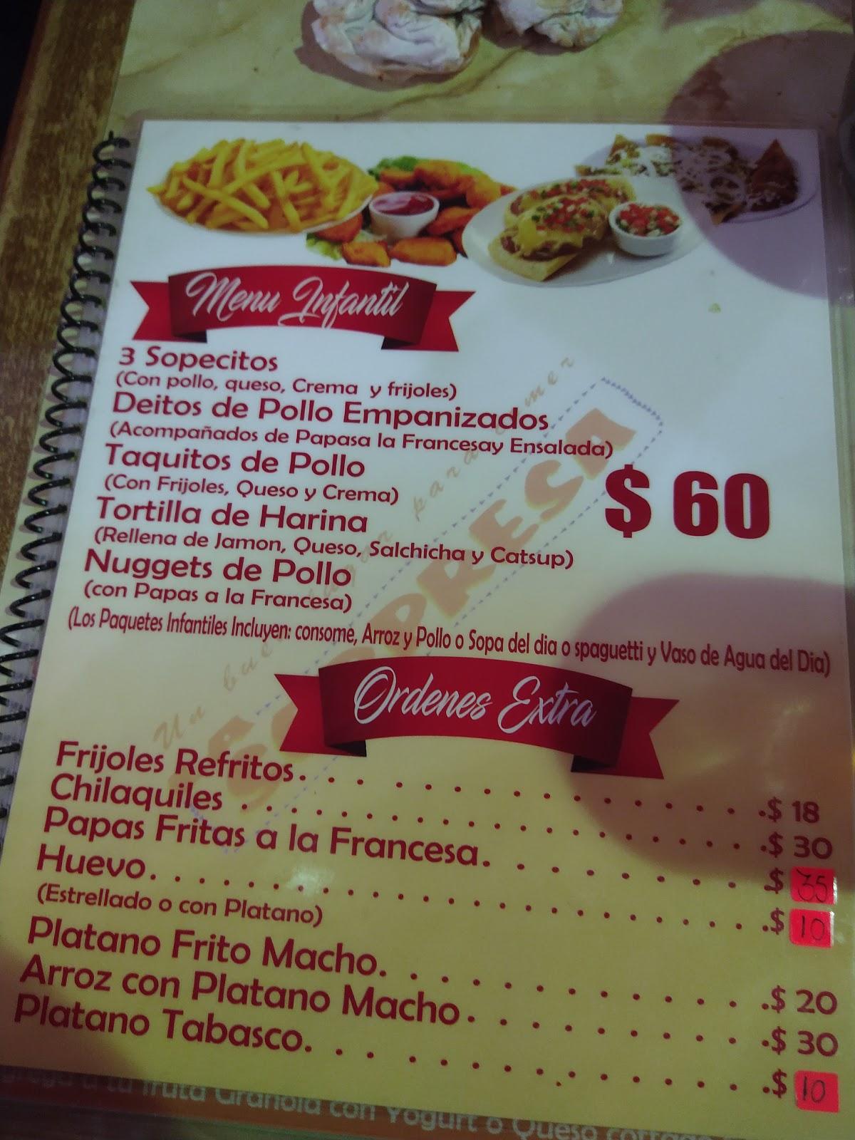 Menu at La Sorpresa Un Buen Lugar Para Comer restaurant, Ciudad López