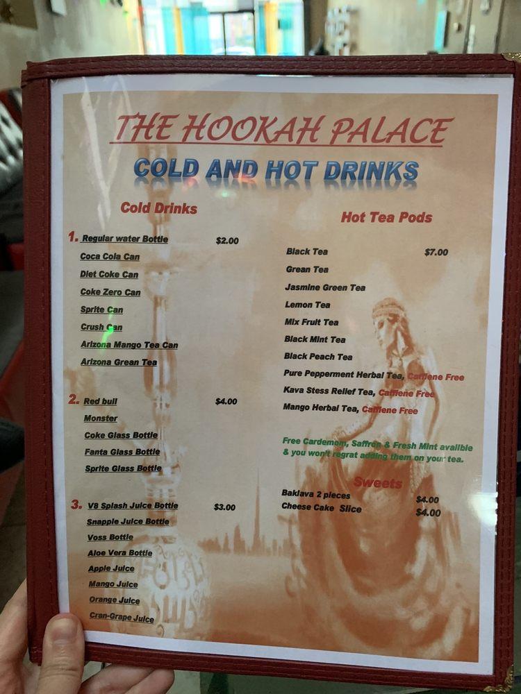 Menu at The Palace Hookah Lounge pub & bar, Sacramento, J St 120