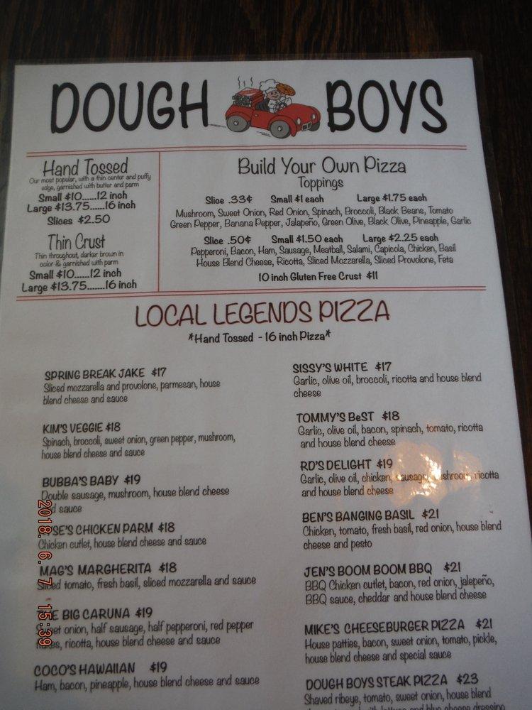 Menu at Dough Boys Pizza pizzeria, Hilton Head Island