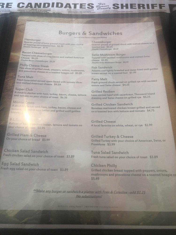 Menu at Towne Square Restaurant, Beaver