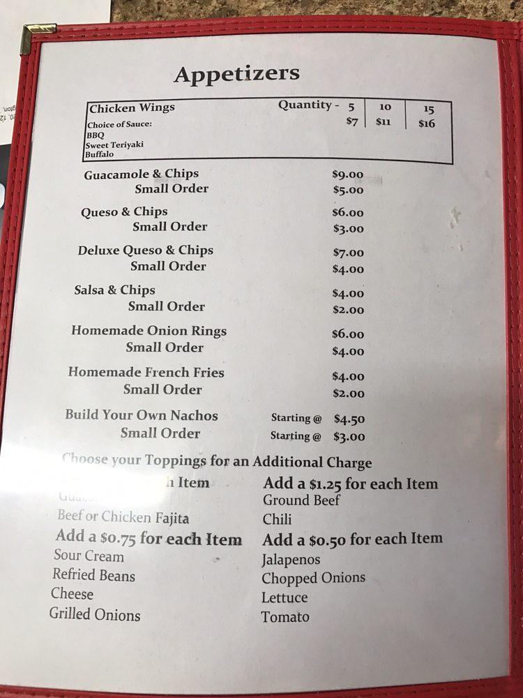Menu at Max's Cafe, Tilden, TX16