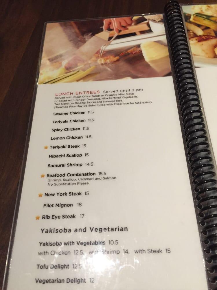 Menu at Shogun Restaurant, Palm Desert