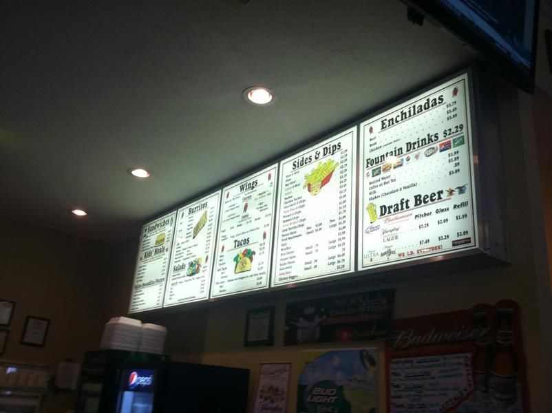 Menu at Wings Ole' Specialty Restaurant, University Ave