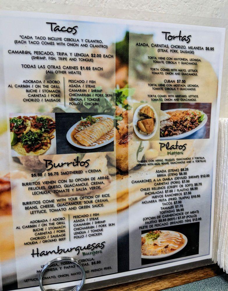 Menu at La Esperanza restaurant, Lafayette, Centaur Village Dr