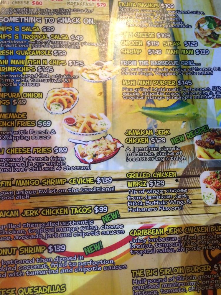 Menu At The Surfin Burrito Pub Bar Canc N Kukulkan Km