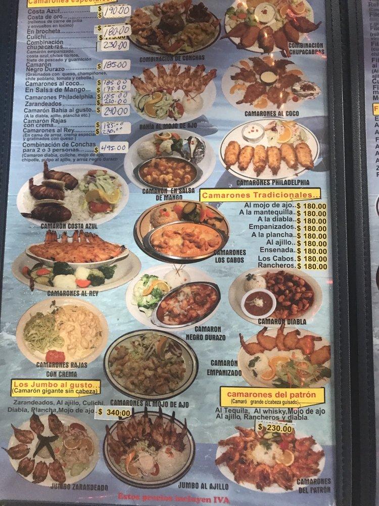 Menu at Mariscos Negro Durazo restaurant, Tijuana, Blvrd Gral Rodolfo  Sánchez Taboada 9190