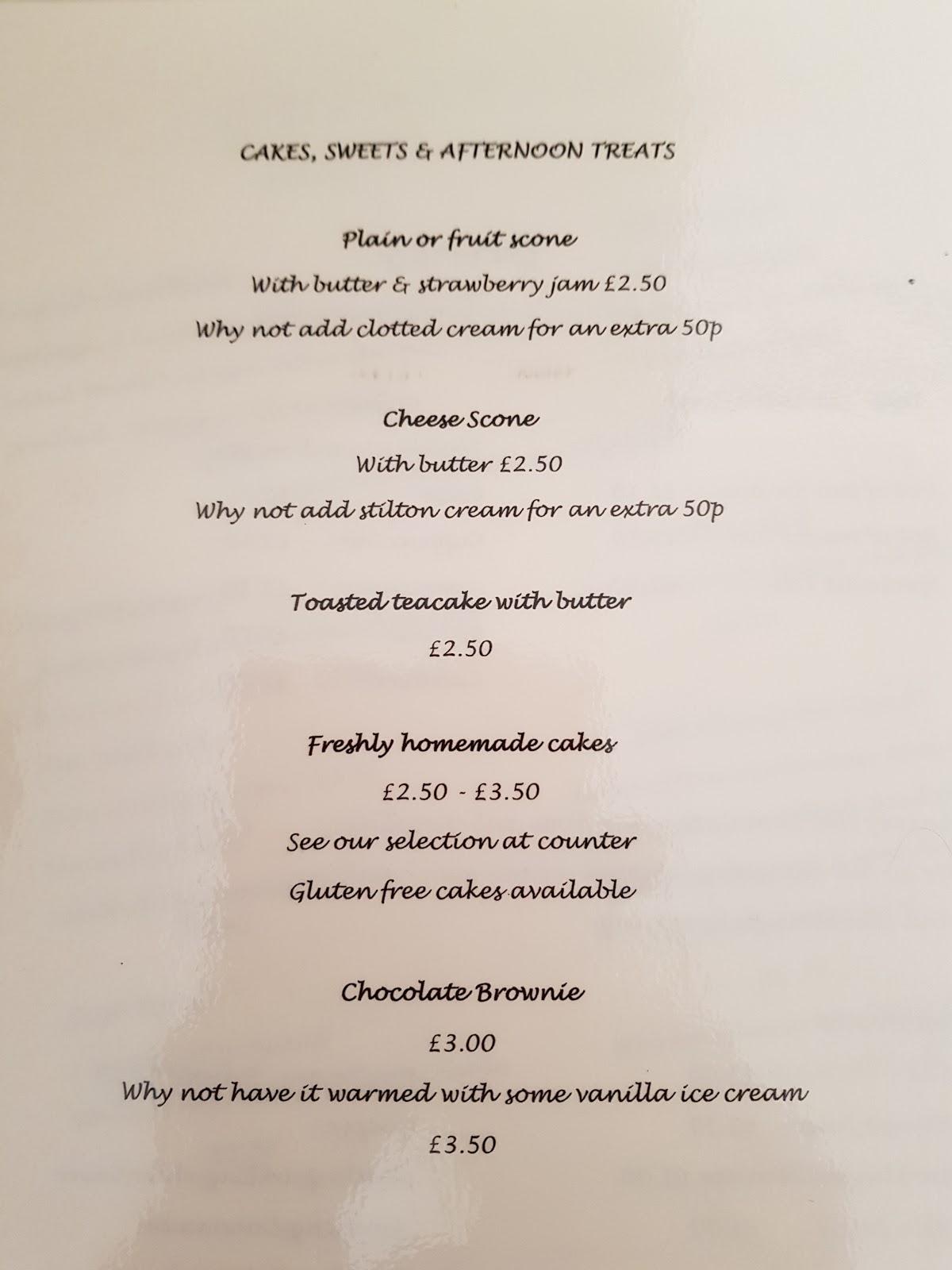 Menu at The Milking Parlour Tea Rooms cafe, Wilbarston