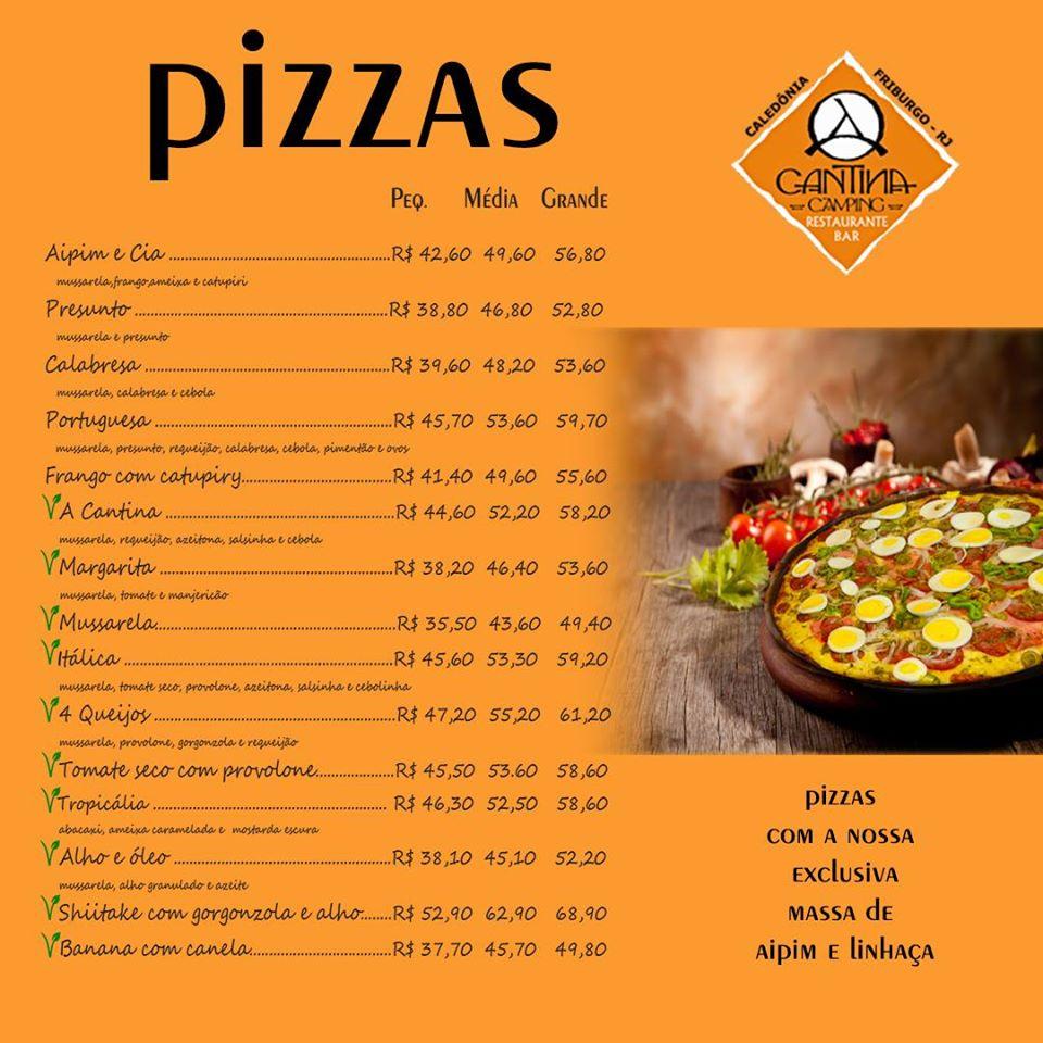 Menu at Cantina Camping restaurant, Nova Friburgo, Rua Francisco
