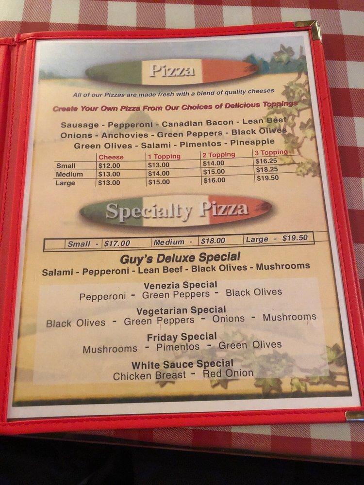 Menu at Guy's Italian Restaurant, Banning