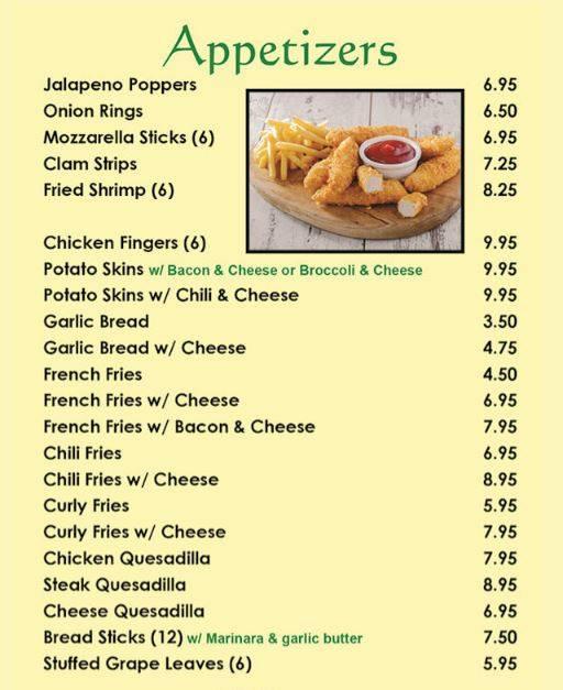 Menu at Empire Pizza pizzeria, New London, 150 Broad St