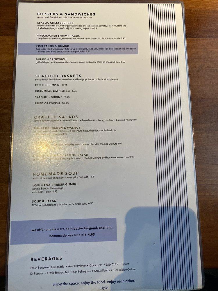 Menu at Fish Daddy's Grill House restaurant, Tulsa