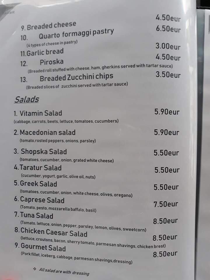Menu at Gourmet Bar & Grill, Saint Paul's Bay, 114 Gourmet Bar&Grill