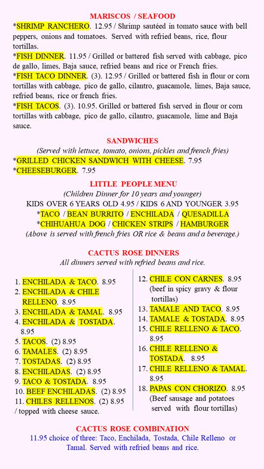 Cactus Rose Cafe In Indian Trail Restaurant Menu And Reviews