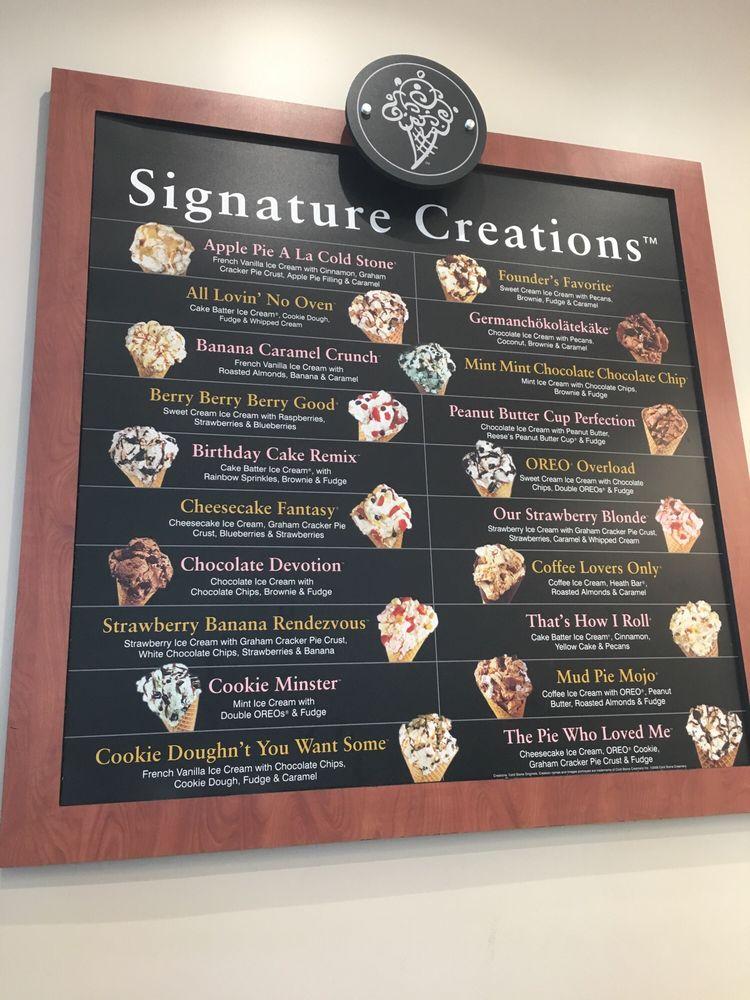Menu at Cold Stone Creamery & Rocky Mountain Chocolate Factory desserts