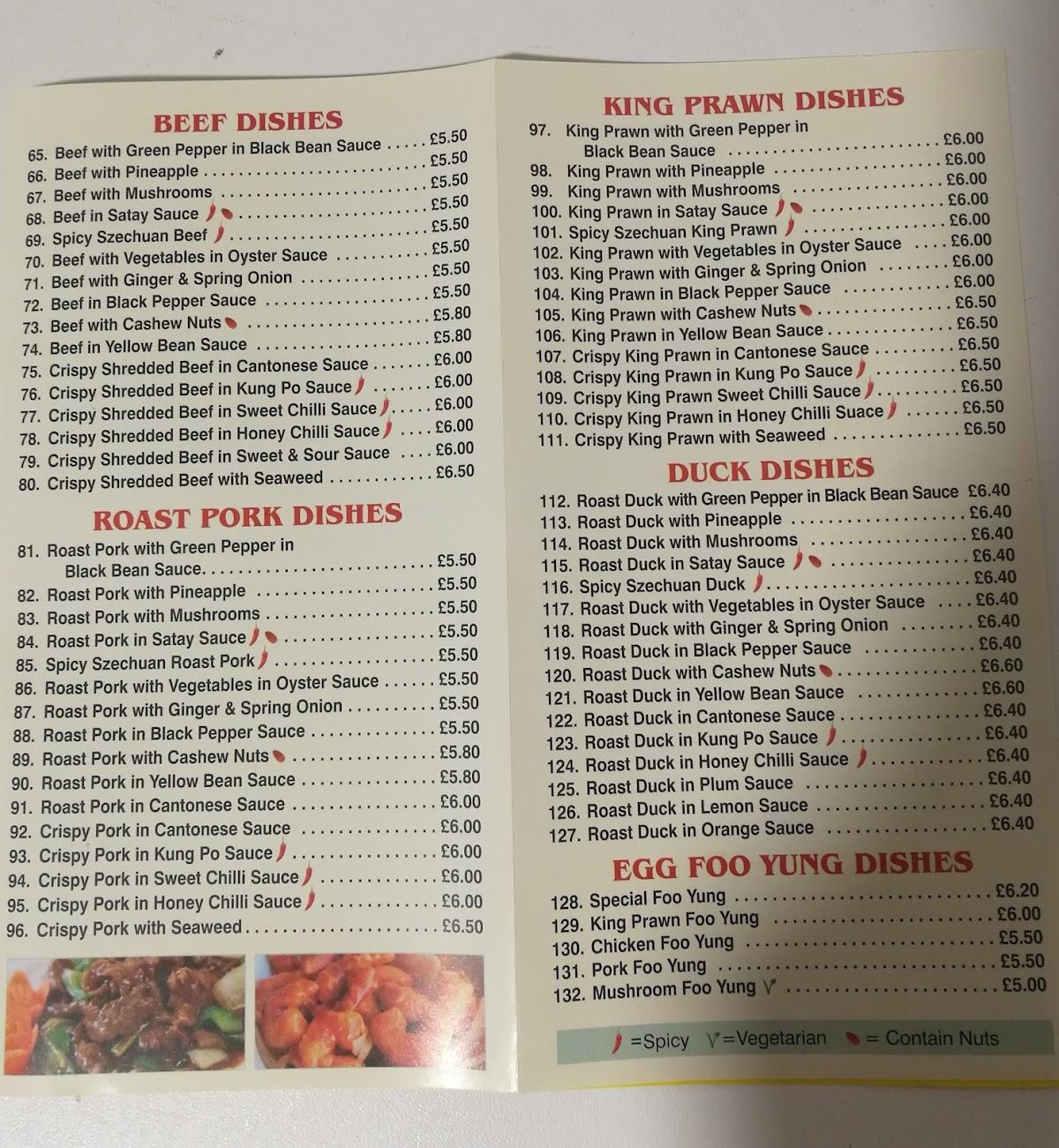 Menu at Ming chef Chinese takeaway restaurant, Mablethorpe