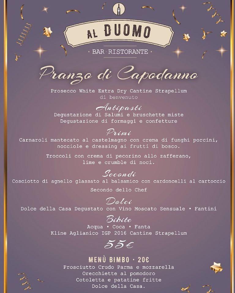 Menu at Restaurant Al Duomo, Acerenza