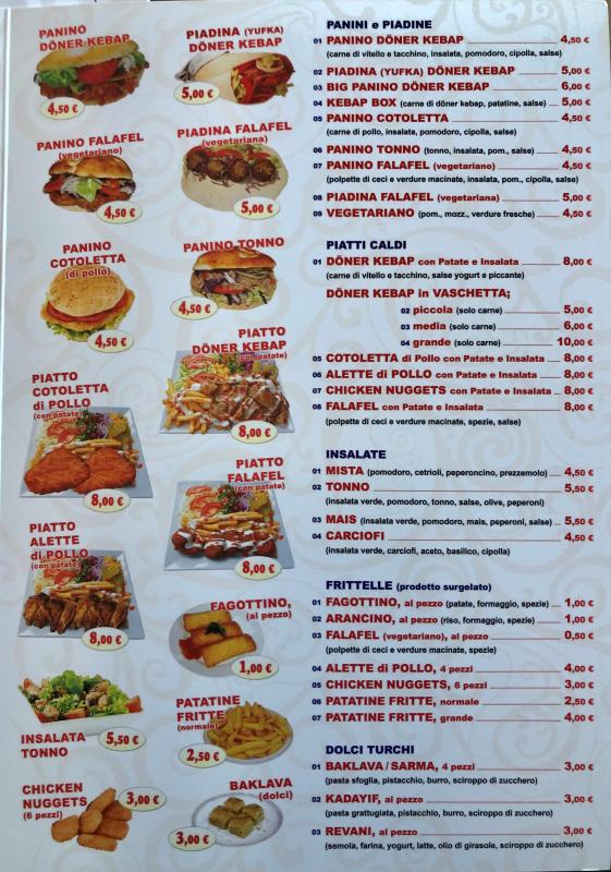 Menu da Ristorante Pizzeria King Istanbul Turkish Kebap, Seriate