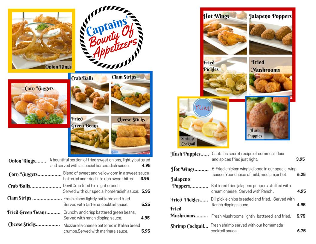 Menu at Captain Joe's Seafood, Baxley, GA steakhouse, Baxley