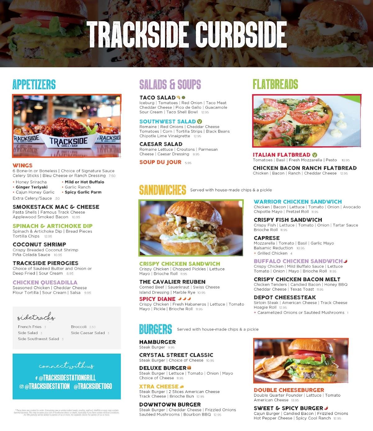 Menu at Trackside Grill & Bar, East Stroudsburg