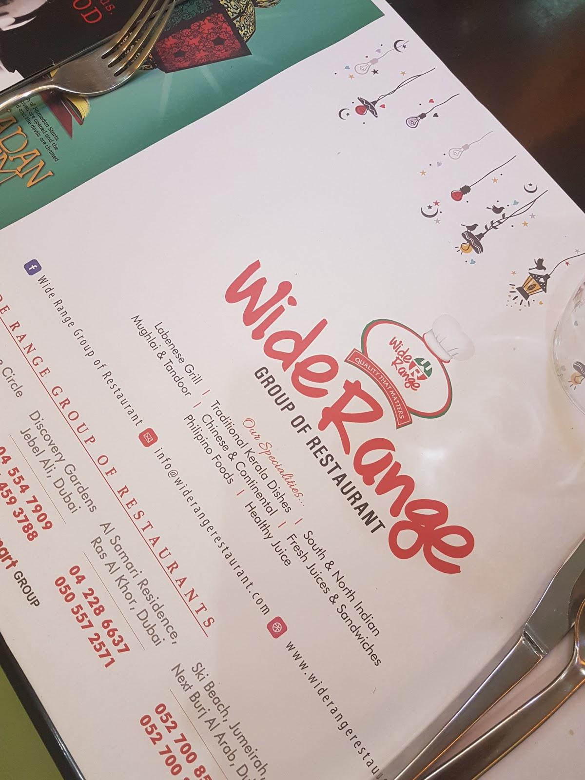 Menu at Wide Range Restaurant JVC, Dubai, +R7X Tuscan Residences Florence 1