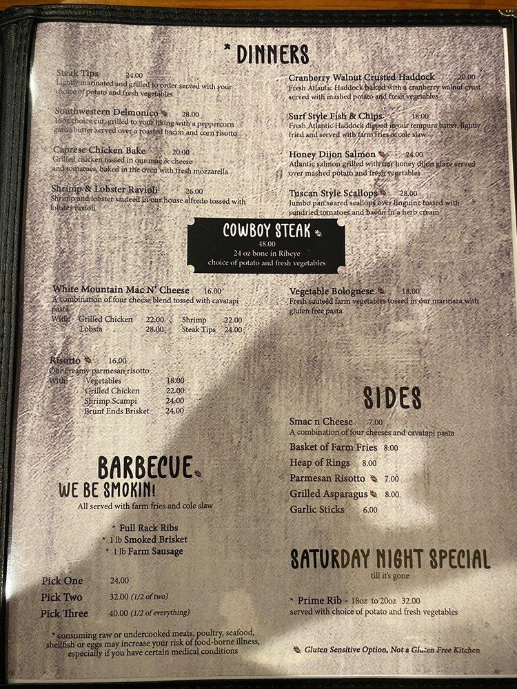 Menu at Tumbledown Farm to Fork pizzeria, Wakefield