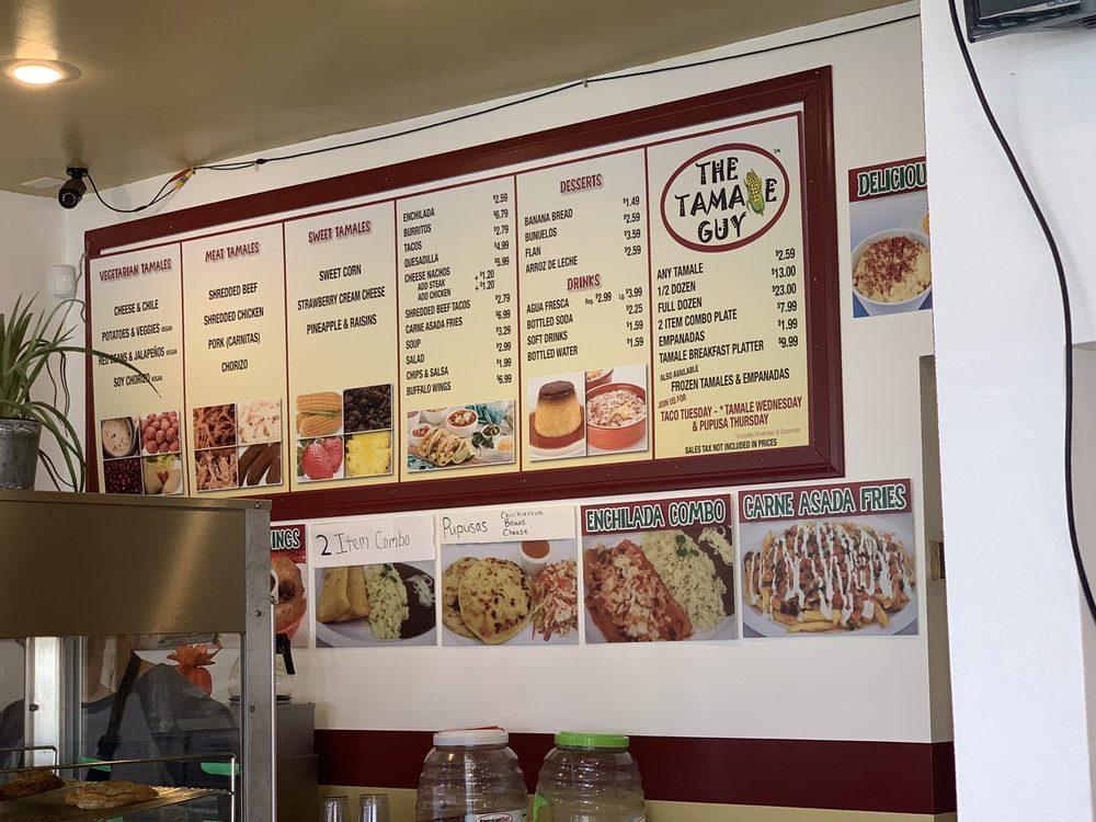 Menu at The Tamale Guy restaurant, Claremont