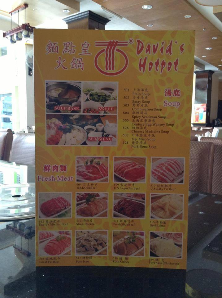 Menu at David's Tea House Angeles Branch restaurant, Mabalacat