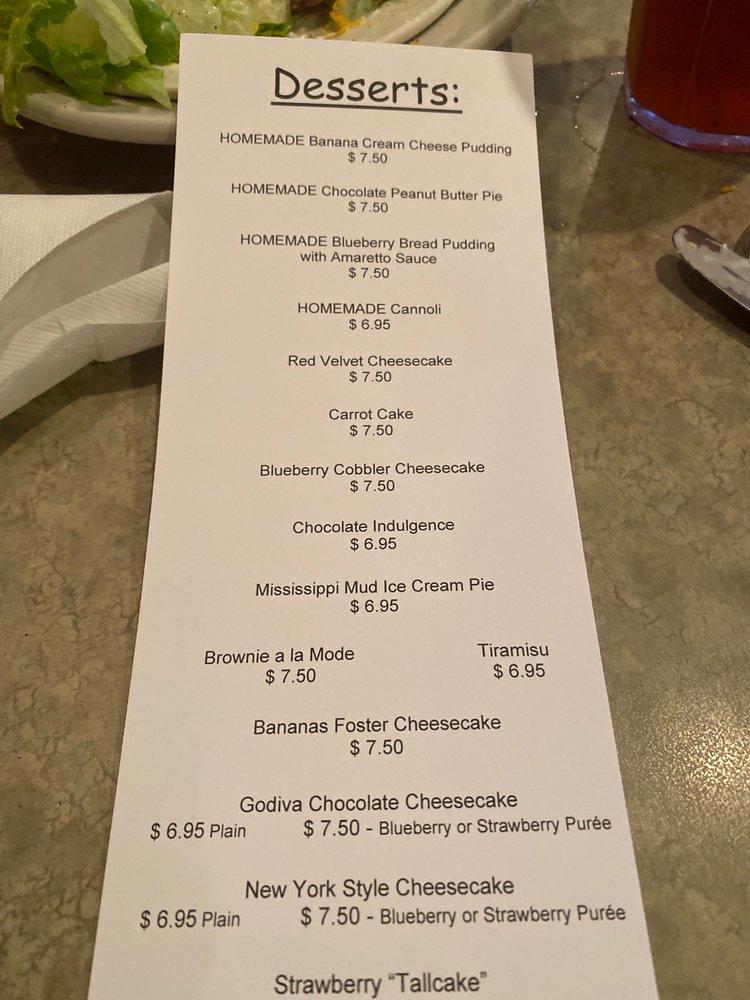 Menu at DiCristina's Italian and Seafood Restaurant, Covington