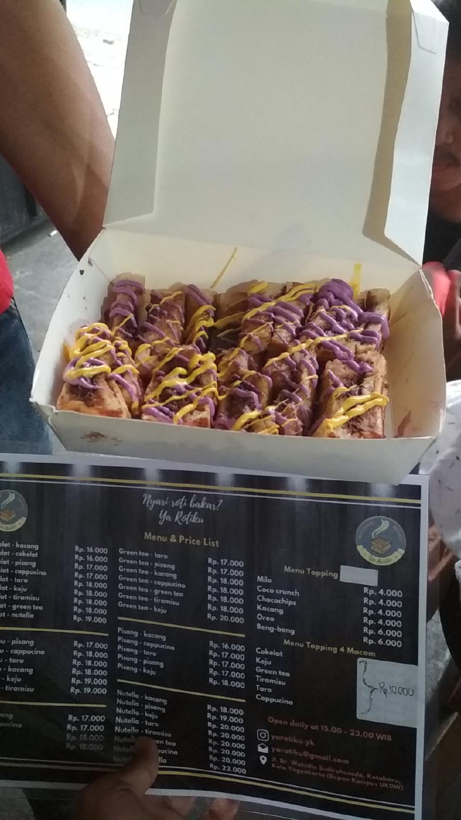 Carta Del Caf Roti Bakar Yarotiku Yogyakarta