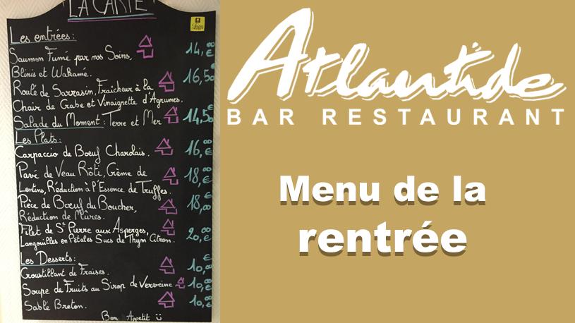 Menu de Restaurant Bar Atlantide