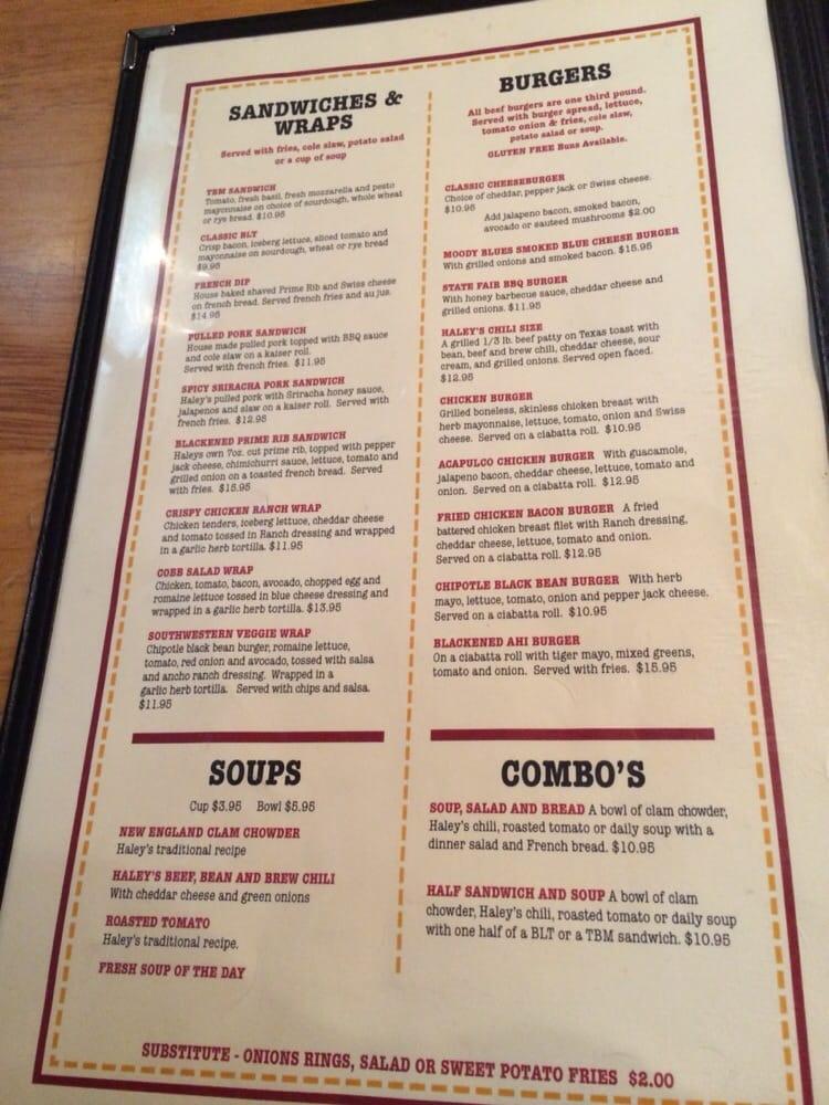 Menu at Haley's Sports Bar & Grill, Friday Harbor