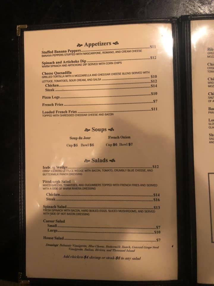 Menu at Loughran's pub & bar, Buffalo