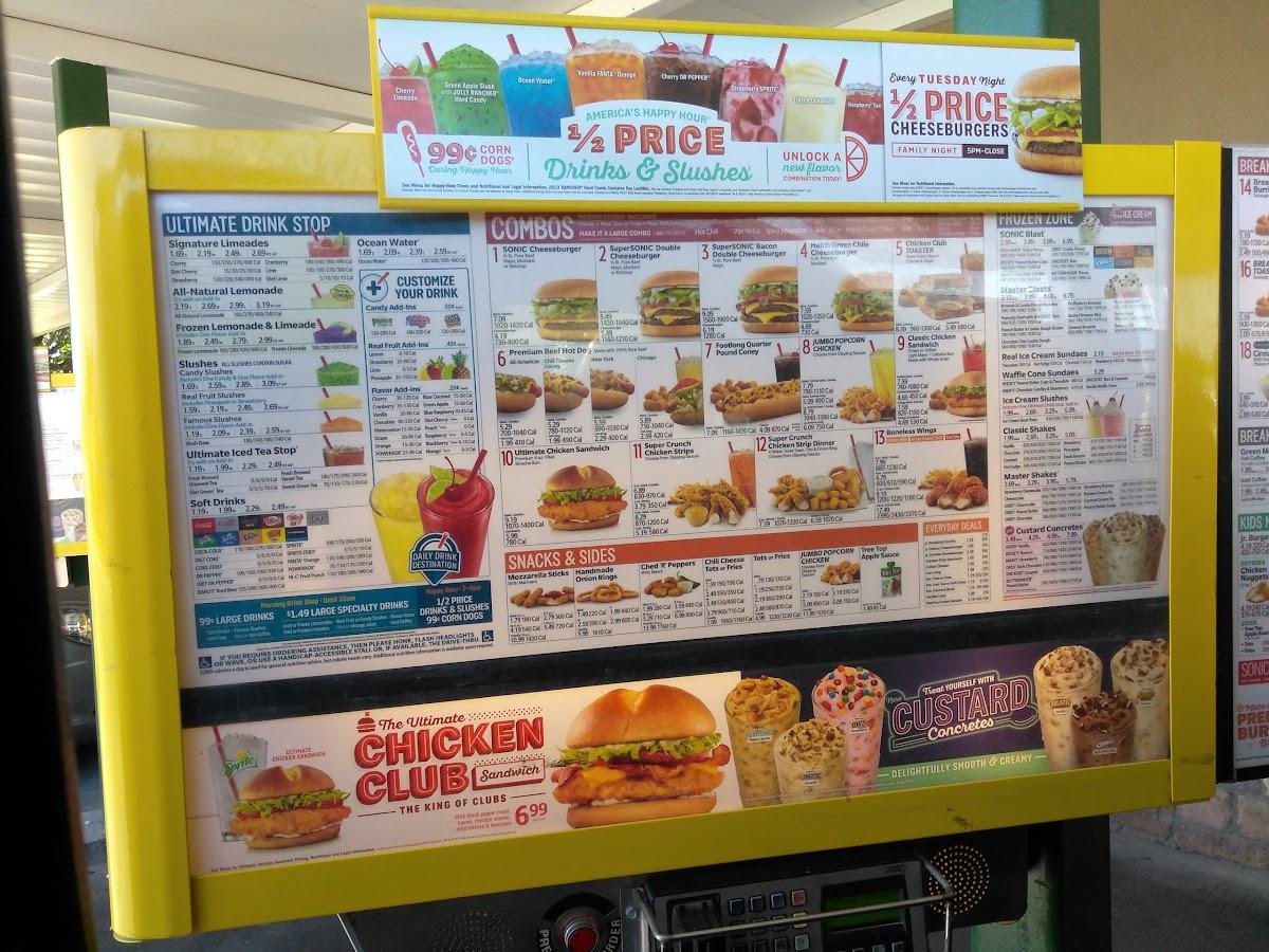 Menu At Sonic Drive-in Fast Food, Hobbs, N Turner St