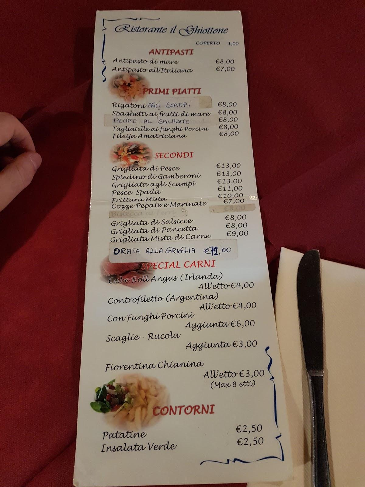 Menu au Pizzeria Tavola Calda Il Ghiottone, Monterosso Calabro