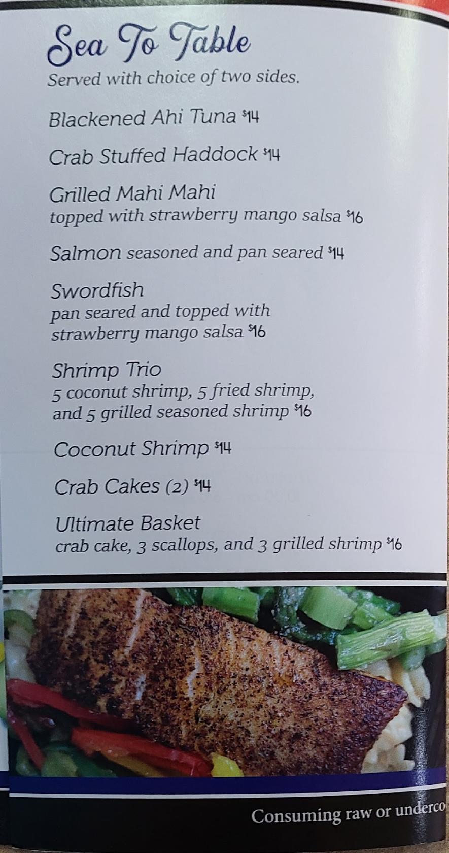 Carta del restaurante Dream Catch Dubois, DuBois