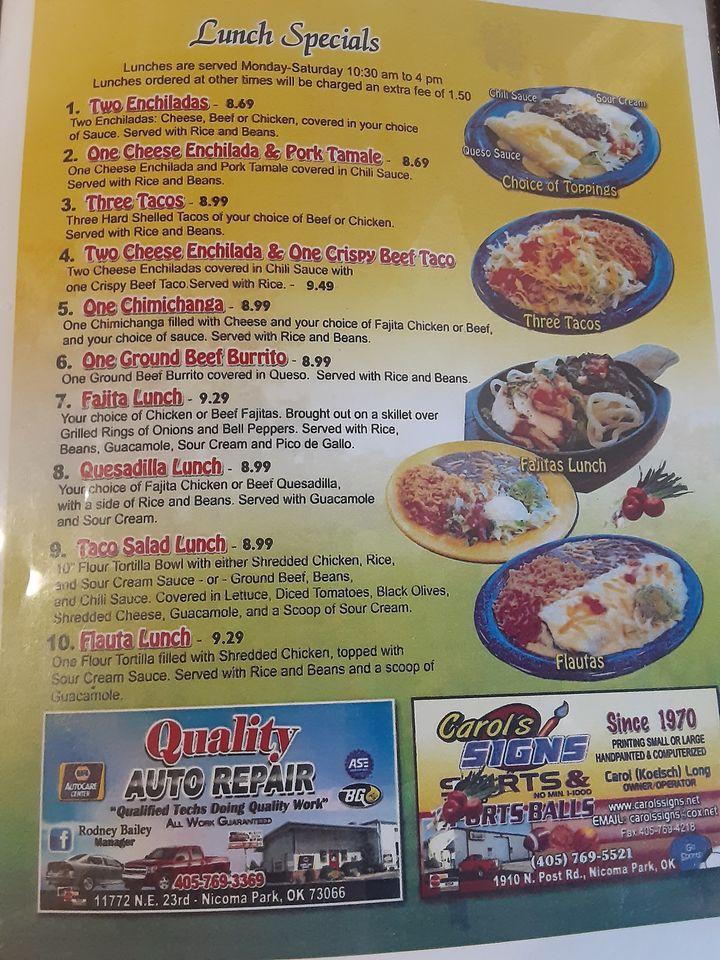 Menu at Wholly Guacamole Kitchen restaurant, Midwest City