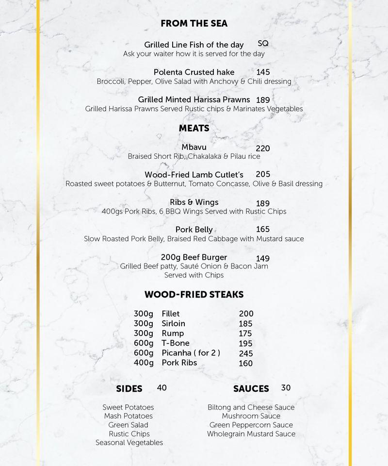 Menu at Dukkah Restaurant & Bar, Durban