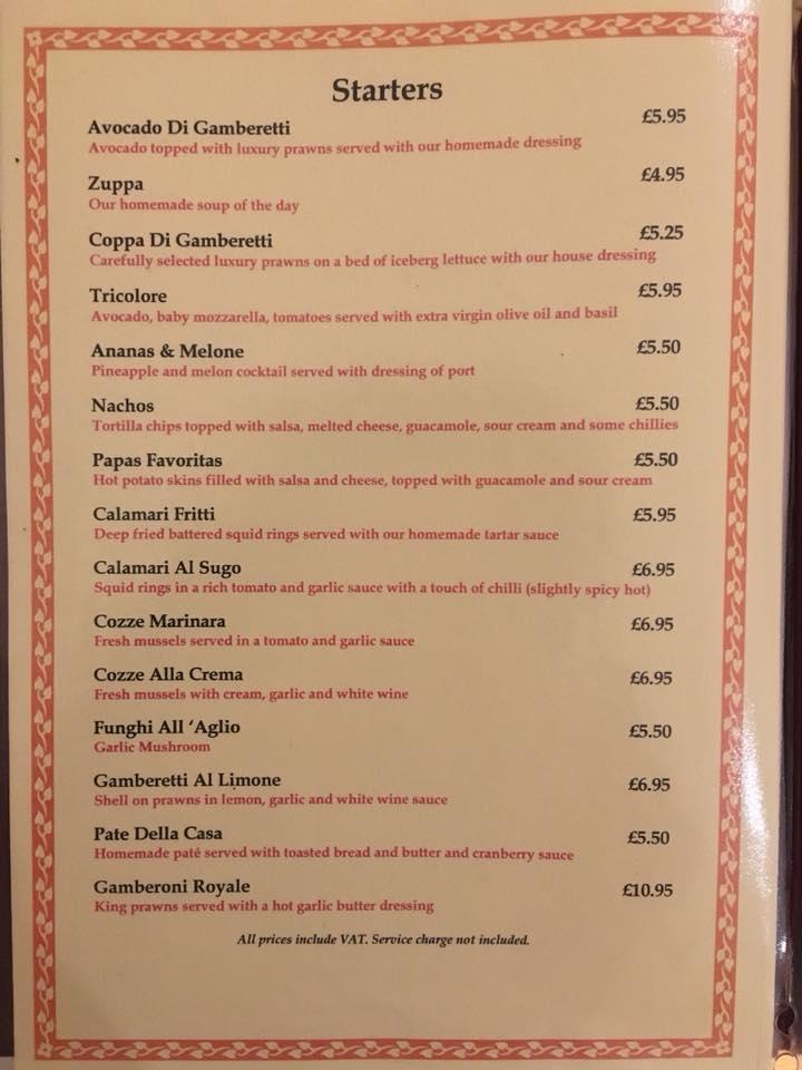 Menu at Galileo Restaurant, Hove