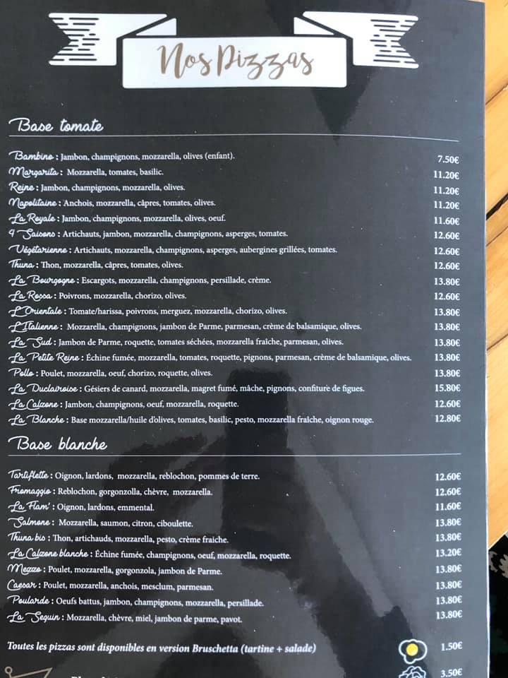 Menu at La petite reine restaurant, Duclair