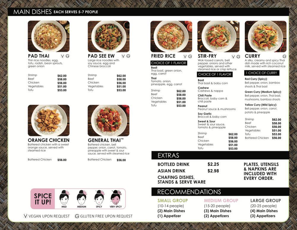 Menu at Thai Express restaurant, Corvallis