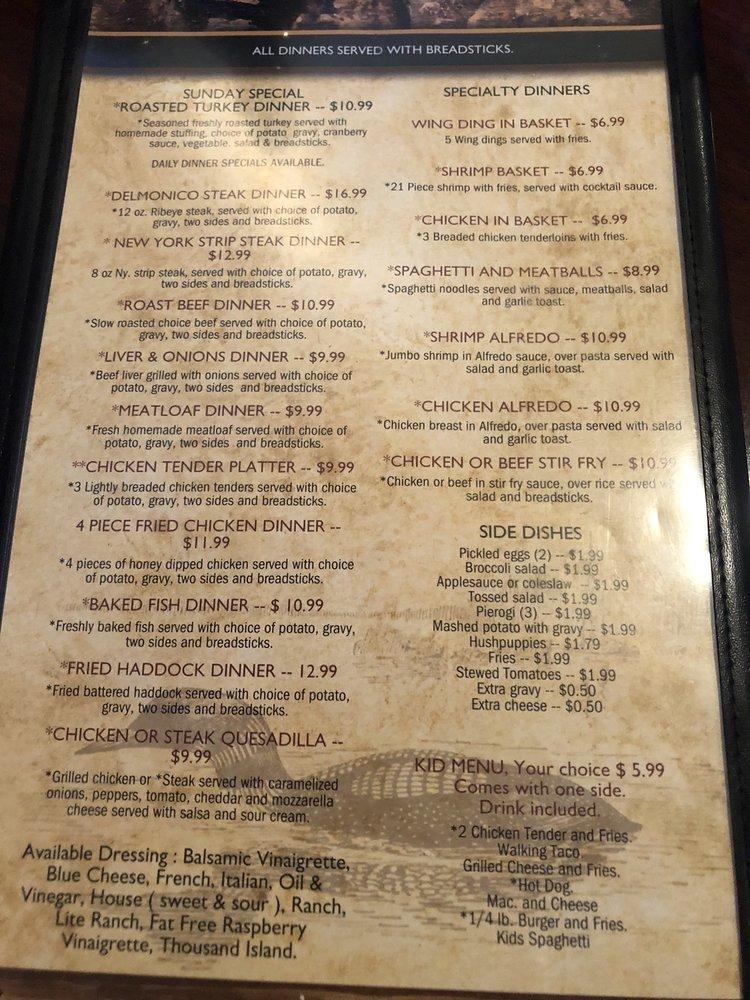 Menu at Ginger's Family Restaurant, Coalport