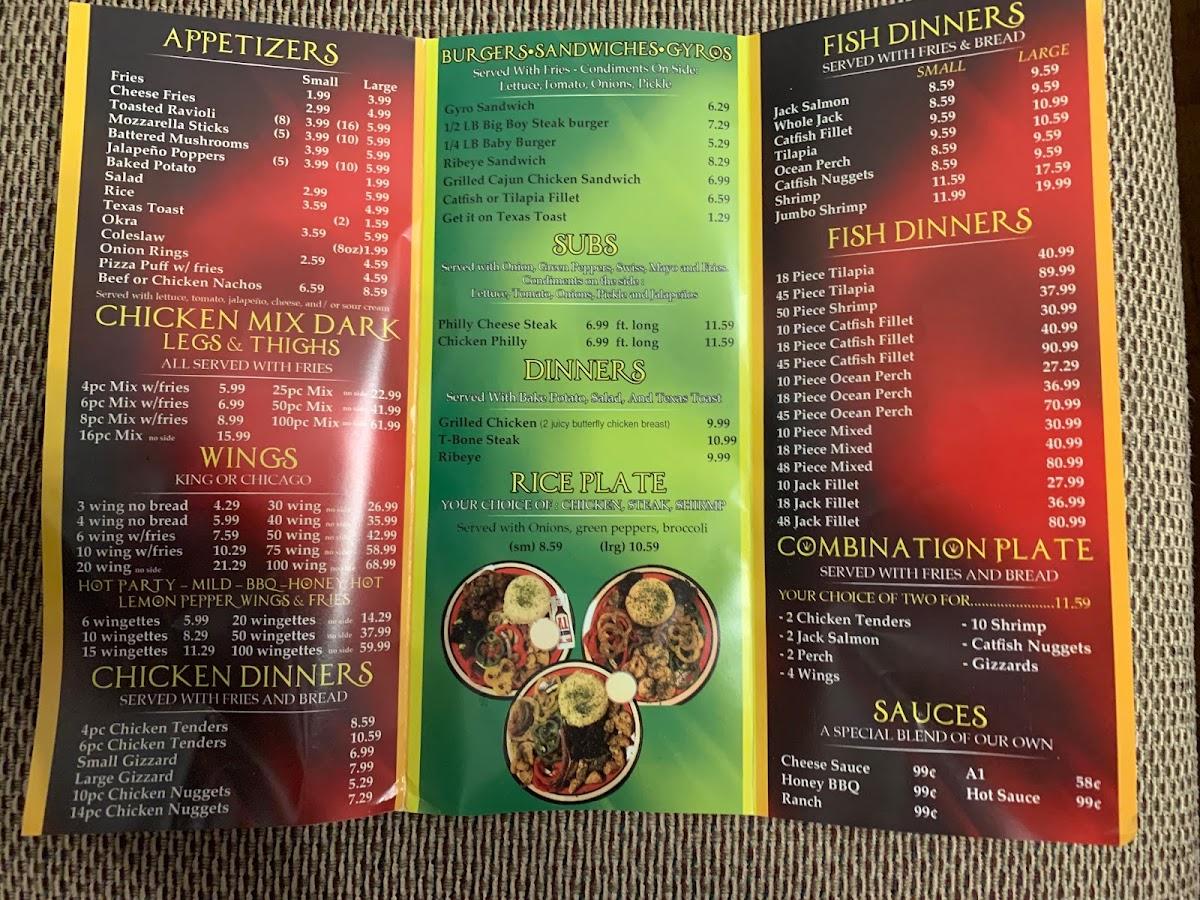 Menu at King Grill restaurant, Overland