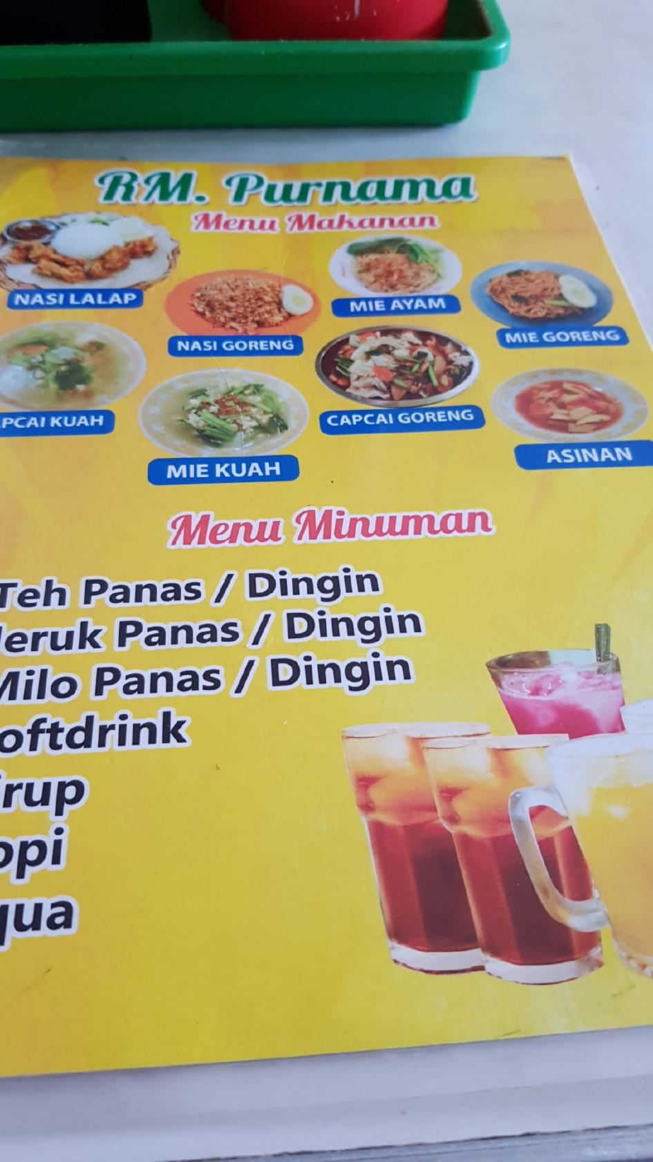 Menu At Rumah Makan Purnama Restaurant Tarakan 7556